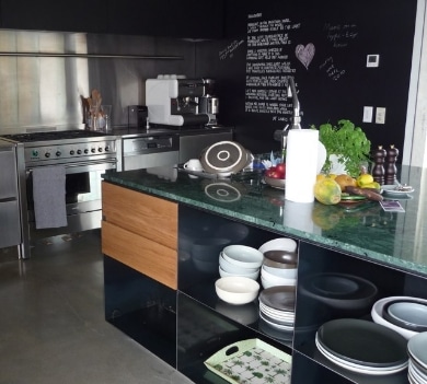 Custom steel kitchen island